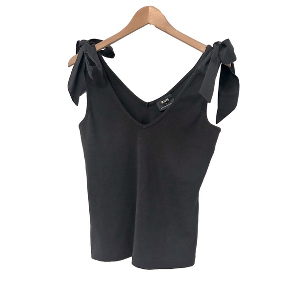 Anthropologie Maeve Rafaela Bow-Tie Tank, Charcoal Grey, Size Medium - Picture 5 of 9